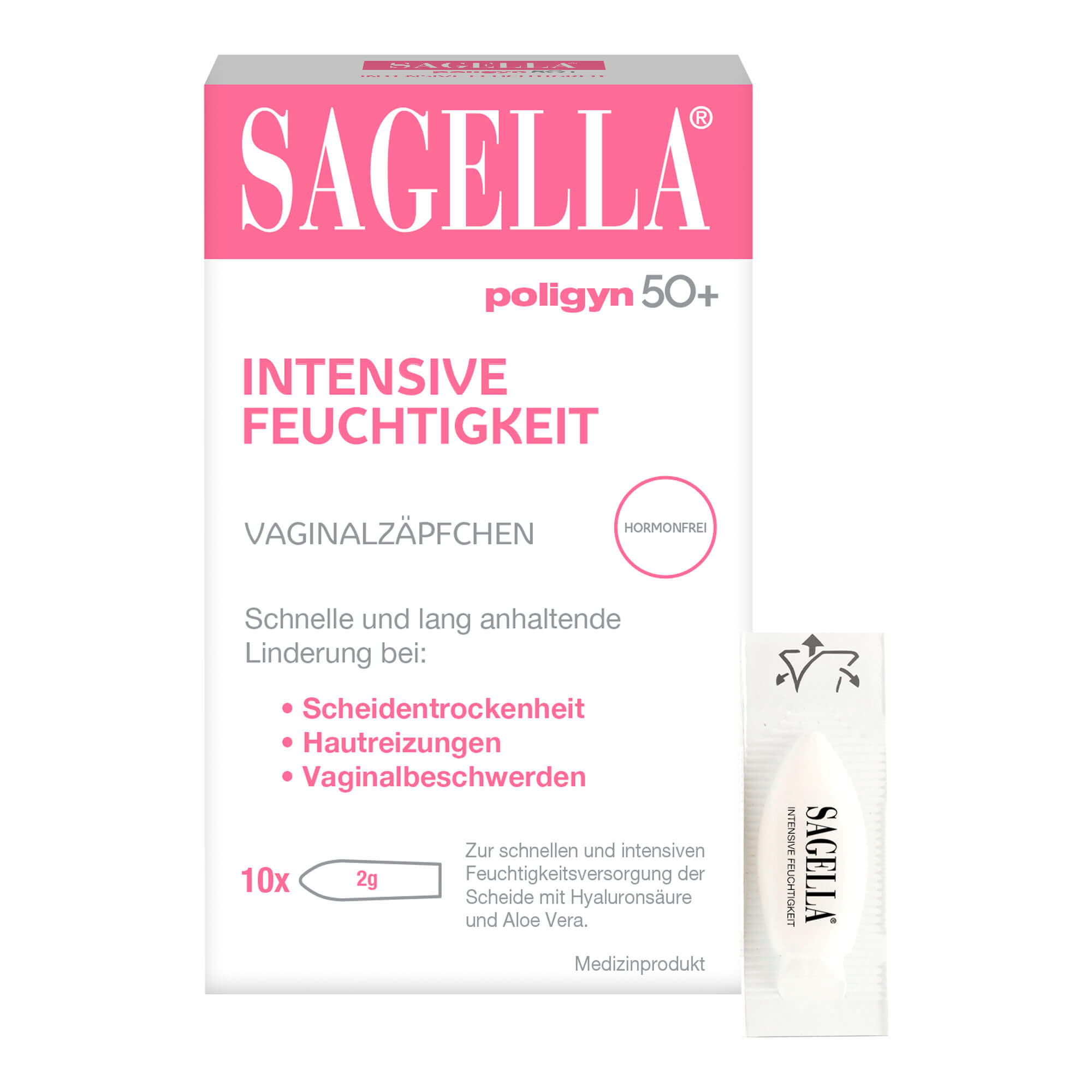 Sagella Poligyn 50+ Intensive Feuchtigkeit Vaginalzäpfchen