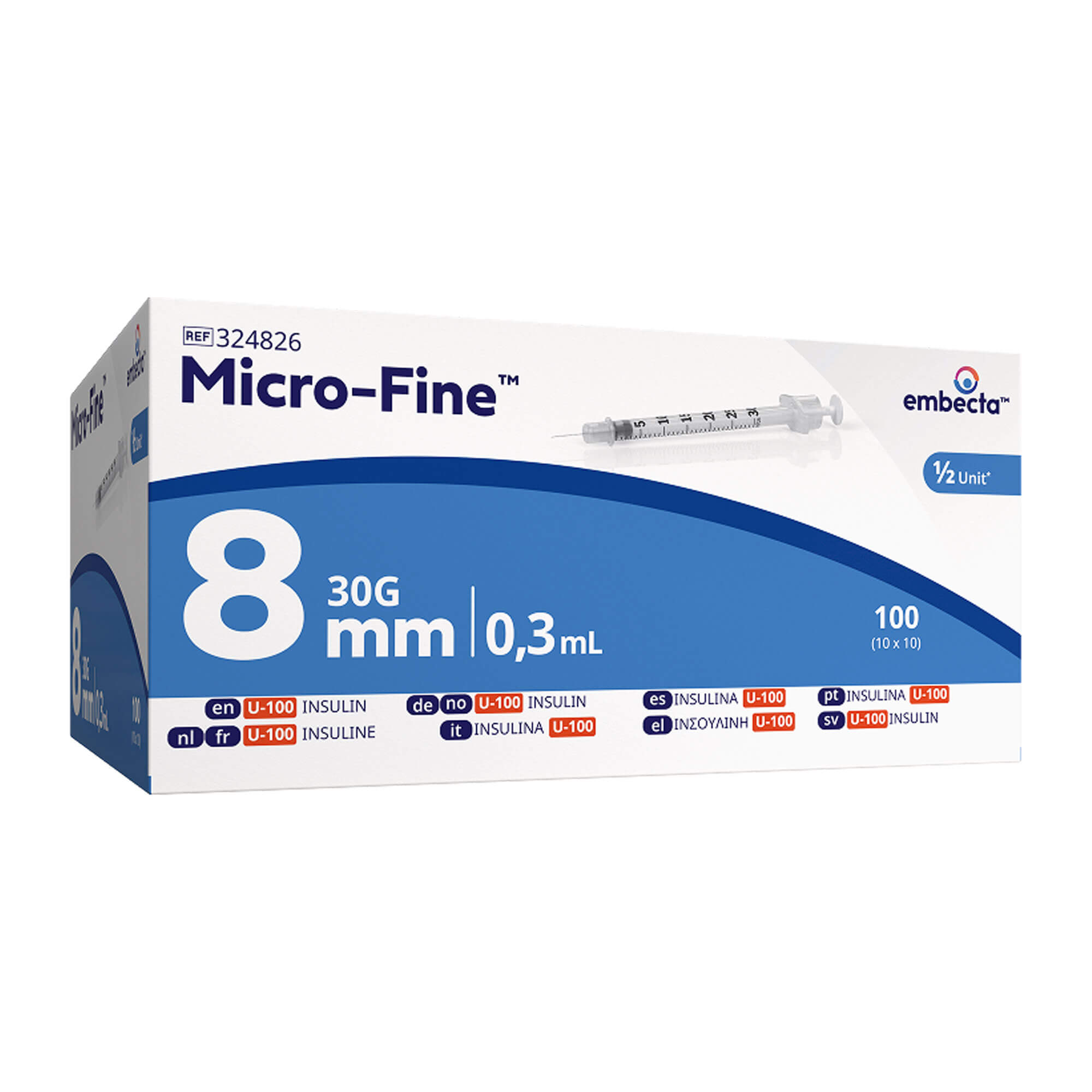 Micro-Fine Insulinspritzen 0,3 ml U100 8 mm