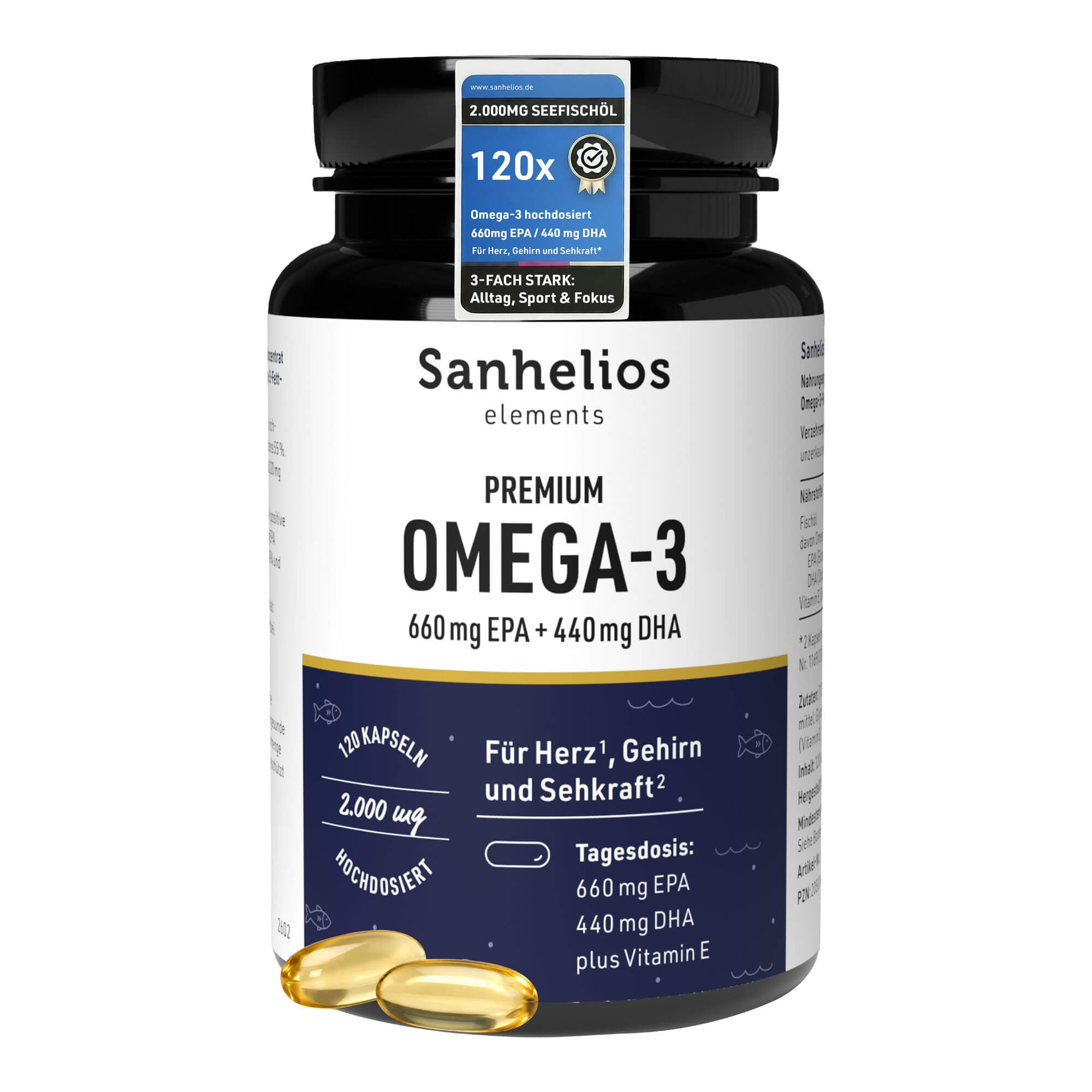 Sanhelios Premium Omega-3 Kapseln